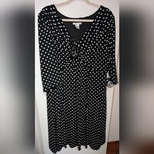 Amanda Lane Black and White Polka Dot Dress 3x
